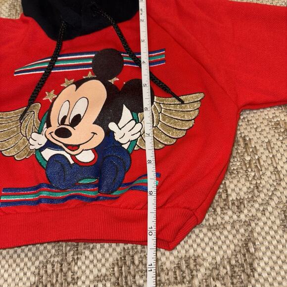 Vintage 80’s 90’s Disney Babies Mickey Red Hoodie Mickey Ears Size 6-12 Months - Picture 12 of 16